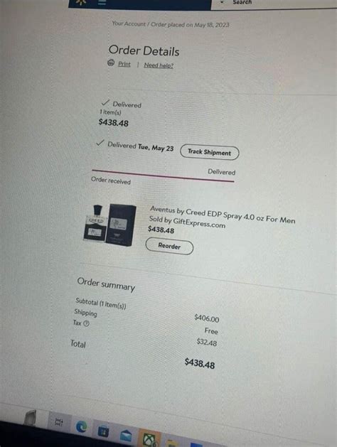 creed aventus receipt
